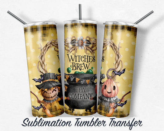 Witches Brew - Halloween -  Sublimation Transfer Print For 20 oz - 30 oz Skinny Tumbler - Ready To Press