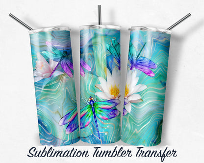 Dragon Fly  Sublimation Transfer Print For 20 oz Tumblers - 30 oz Tumblers - Ready To press - Heat Transfers