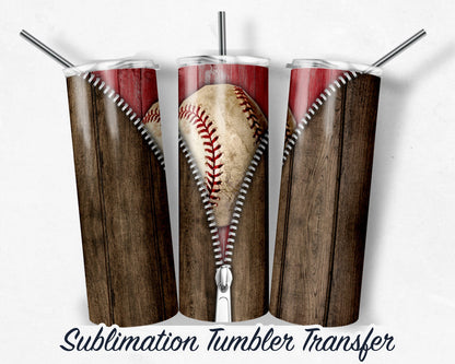 Baseball  Sublimation Transfer Print For 20 oz Tumbler - 30 oz Skinny Tumbler - RTP - Heat Transfers