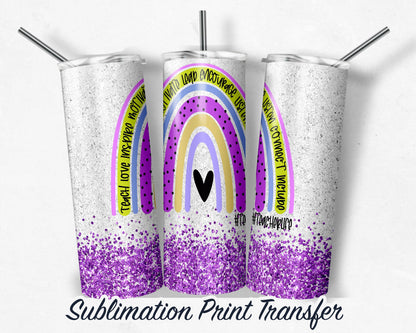 Rainbow  Sublimation Transfer Print For 20 oz Tumblers - 30 oz Tumblers - Ready To press - Heat Transfers