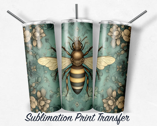 Bee  Sublimation Transfer Print For 20 oz Tumblers - 30 oz Tumblers - Ready To press - Heat Transfers