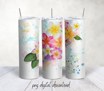 Plumerias- 20oz Sublimation Tumbler Design - PNG Digital Download