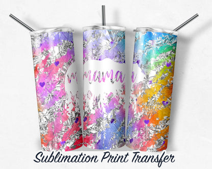 Rainbow Mama Bear  Sublimation Transfer Print For 20 oz Tumblers - 30 oz Tumblers - Ready To press - Heat Transfers