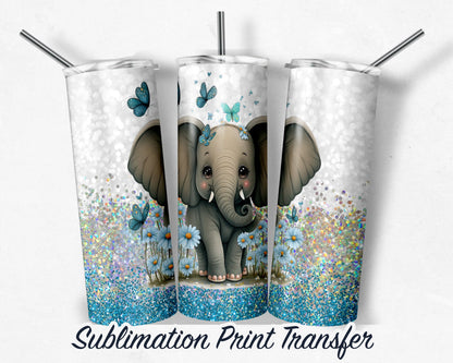 Elephant  Sublimation Transfer Print For 20 oz Tumblers - 30 oz Tumblers - Ready To press - Heat Transfers