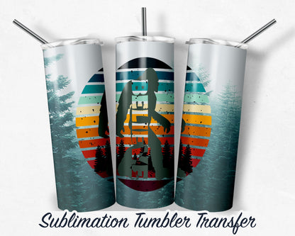 Big Foot  Sublimation Transfer Print 20 oz - 30 oz Skinny Tumbler - Ready to Press - Heat Transfers