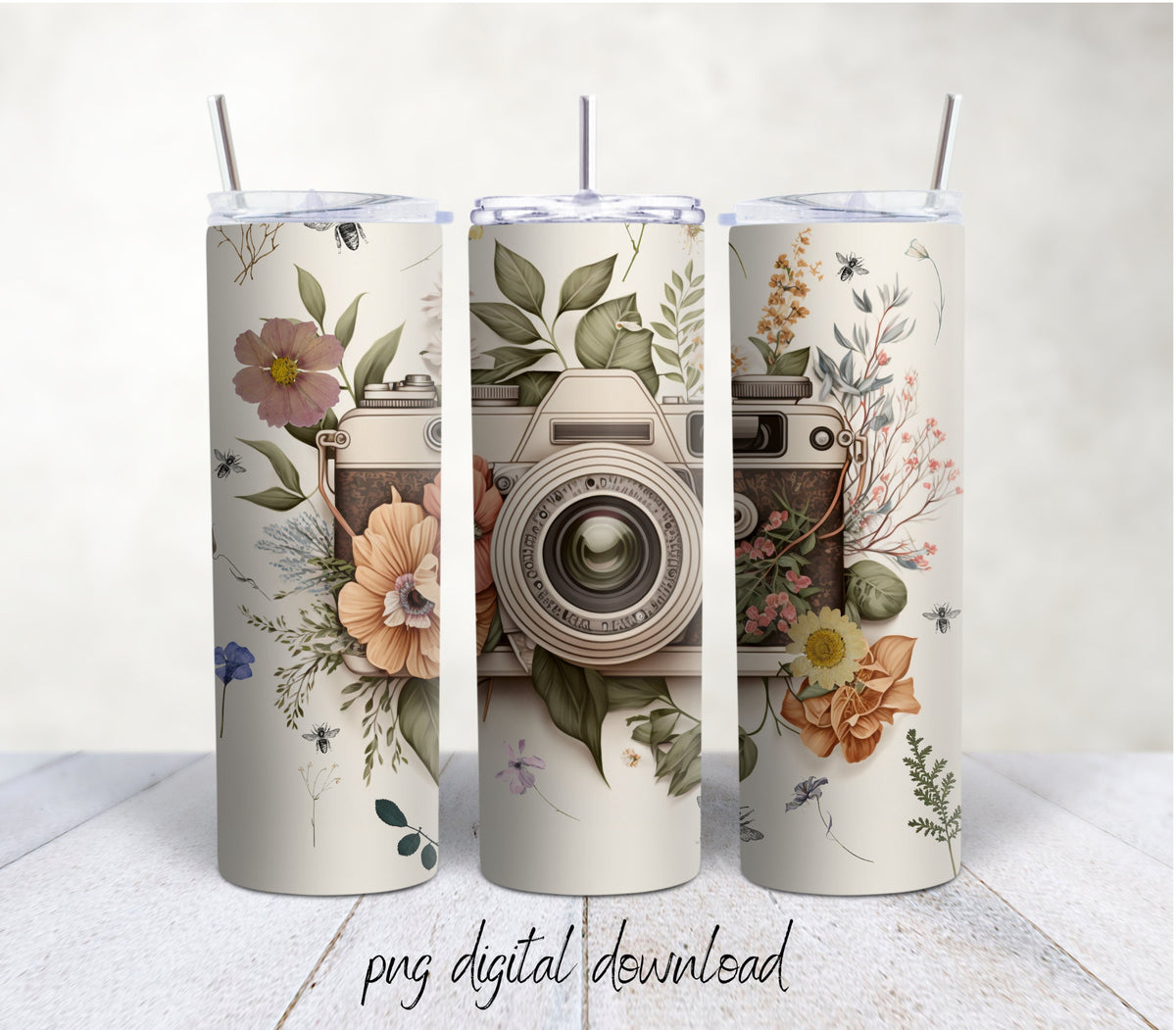 Vintage Camera- 20oz Sublimation Tumbler Design - PNG Digital Download