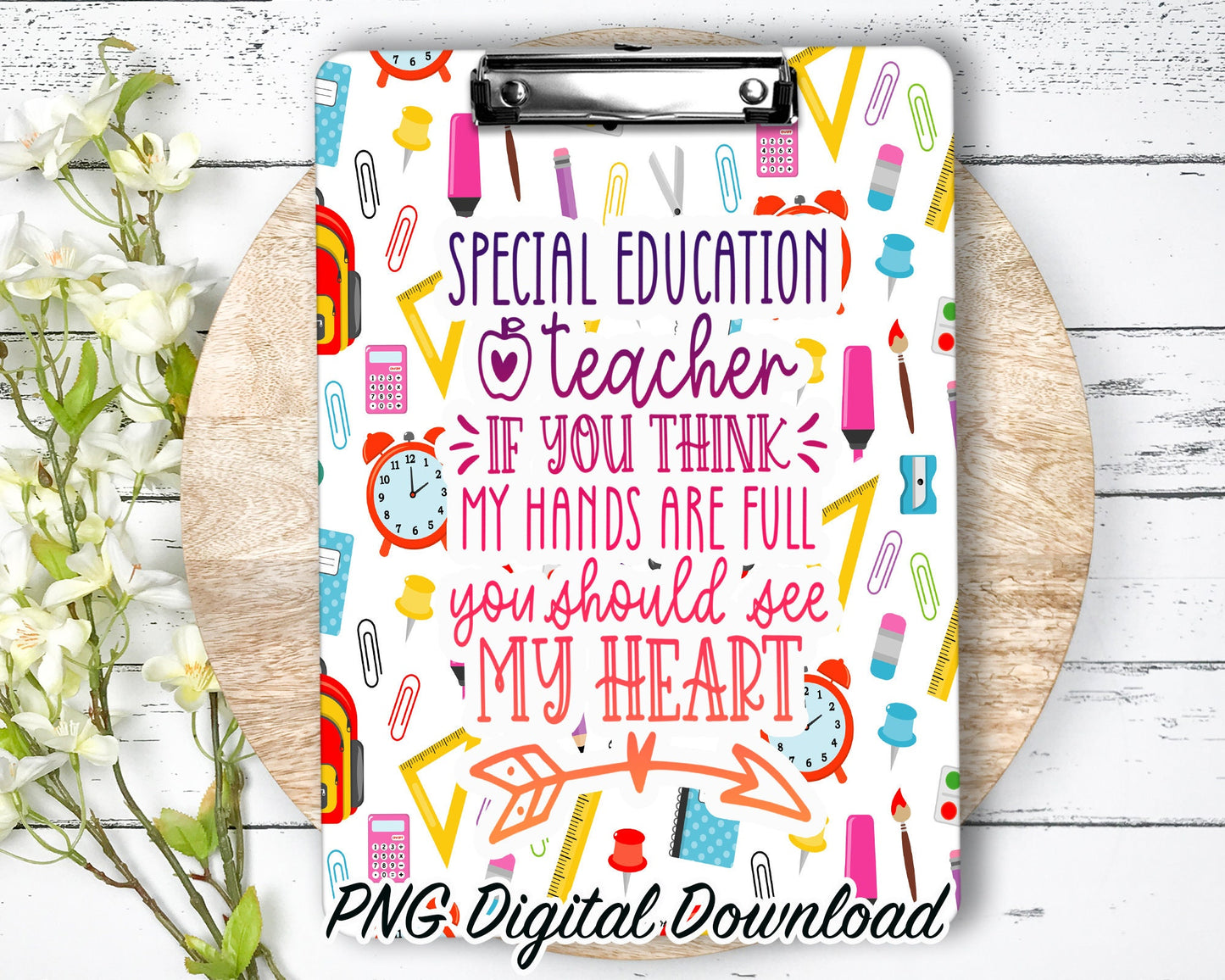 SPED Clipboard Sublimation PNG Design | 9.1W by 12.6H | 300 dpi | PNG Digital Download
