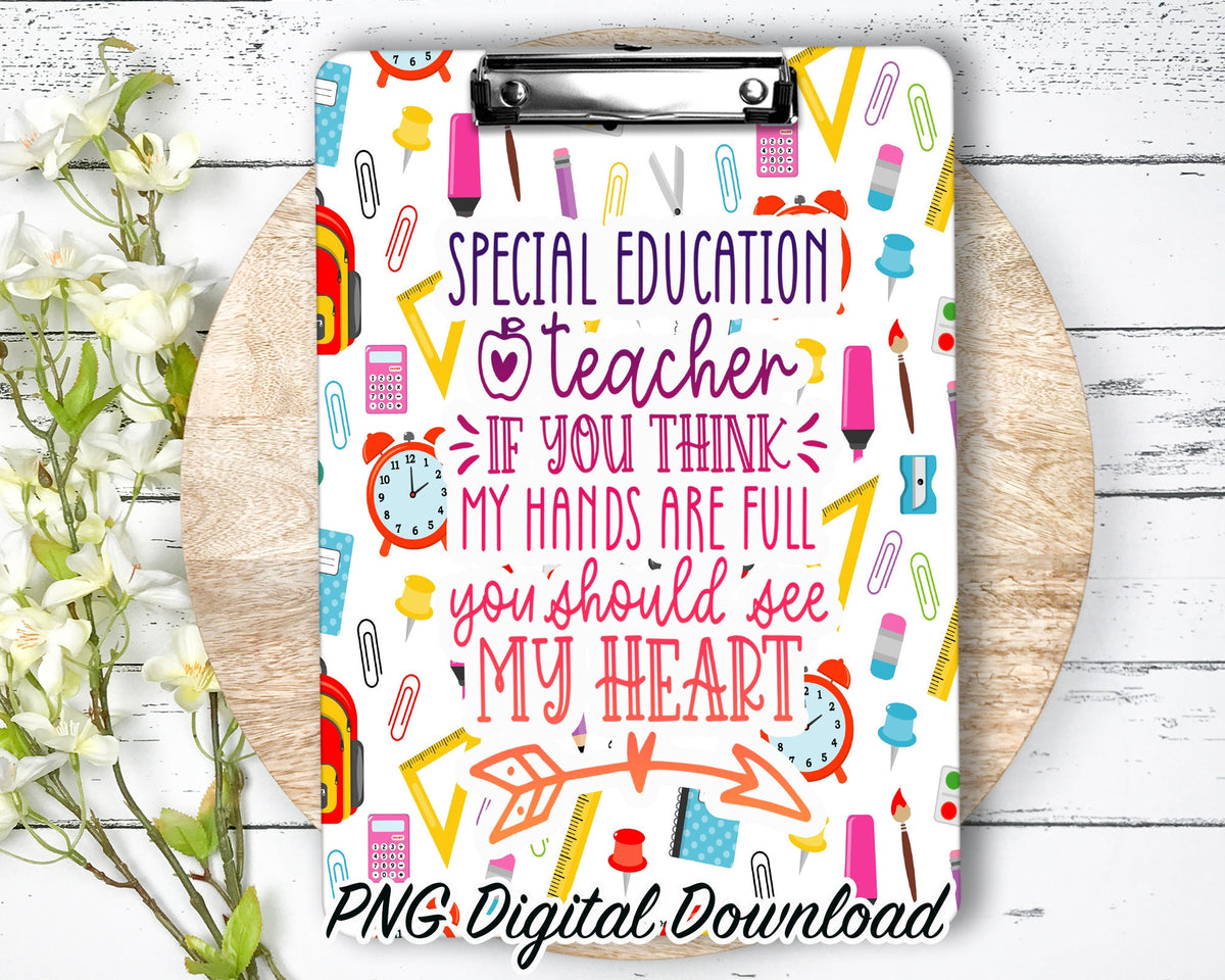 SPED Clipboard Sublimation PNG Design | 9.1W by 12.6H | 300 dpi | PNG Digital Download
