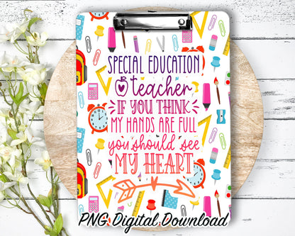 SPED Clipboard Sublimation PNG Design | 9.1W by 12.6H | 300 dpi | PNG Digital Download