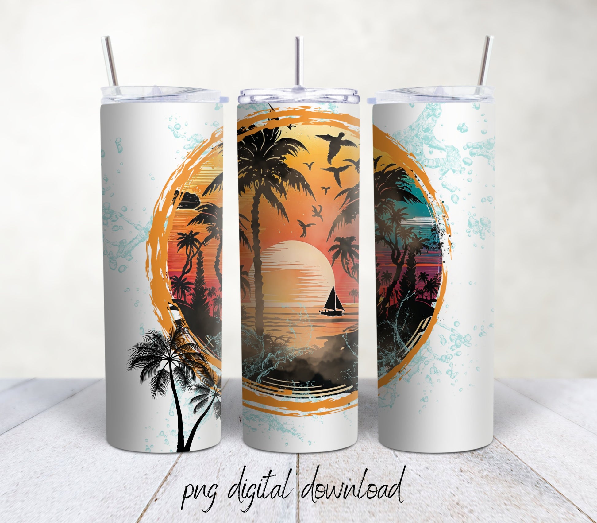Sunset- 20oz Sublimation Tumbler Design - PNG Digital Download