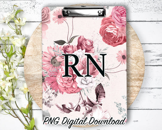 RN Clipboard Sublimation PNG Design | 9.1W by 12.6H | 300 dpi | PNG Digital Download