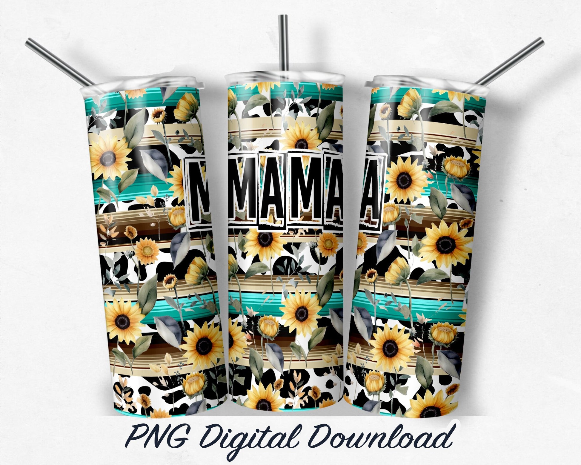 Sunflower 20oz Sublimation Tumbler Design - PNG Digital Download