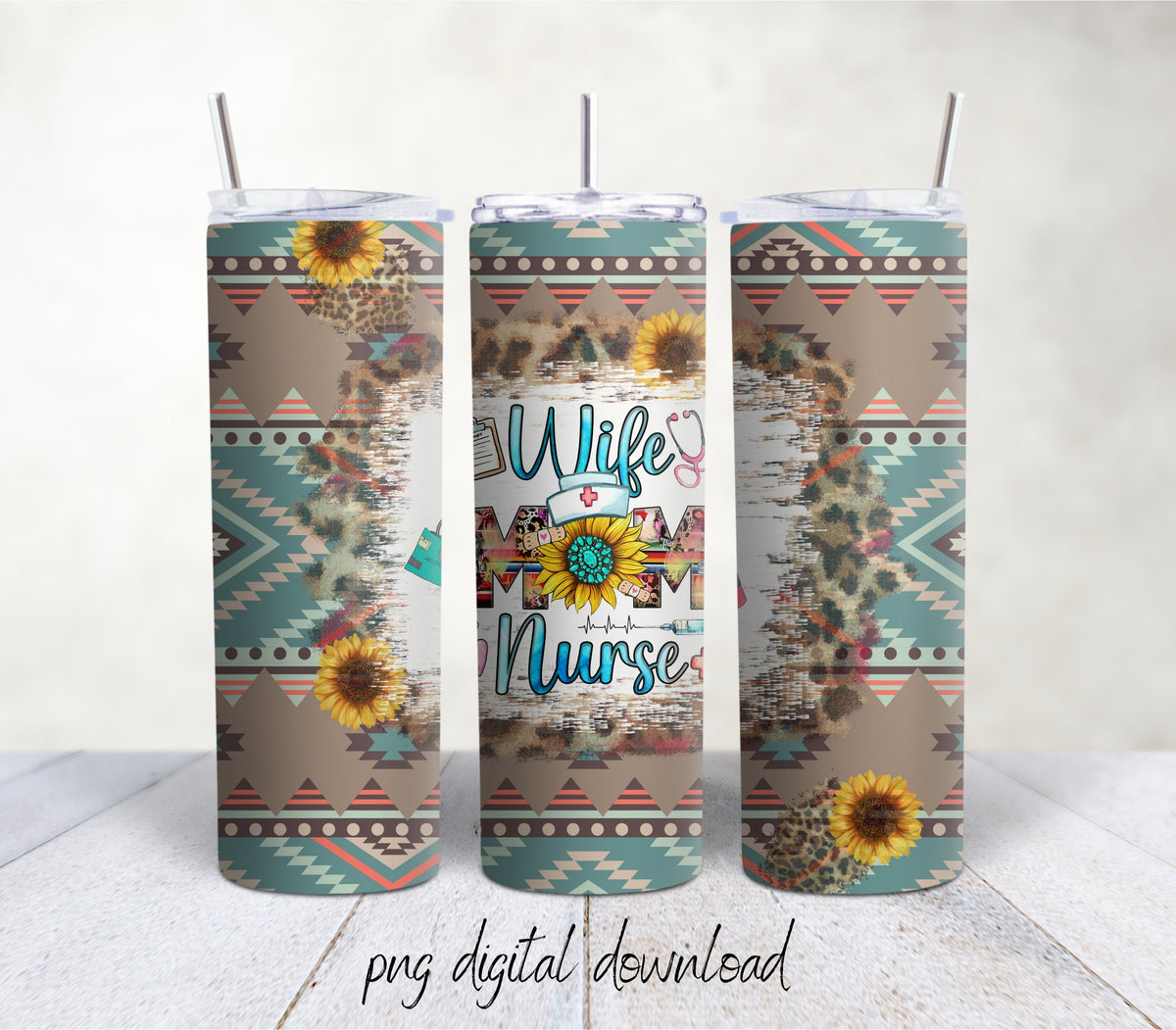 Seamless Wife,Mom,Nurse - 20oz Sublimation Tumbler Design - PNG Digital Download