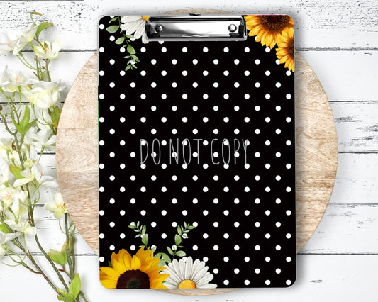 Polka Dots With Flowers Clipboard Sublimation PNG Design | 9.1W by 12.6H | 300 dpi | PNG Digital Download