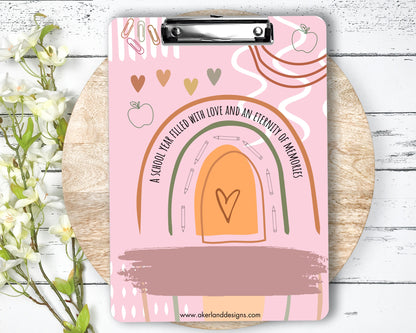 School Rainbow Clipboard Sublimation Design / 9.1W by 12.6H | 300 dpi | PNG Digital Download