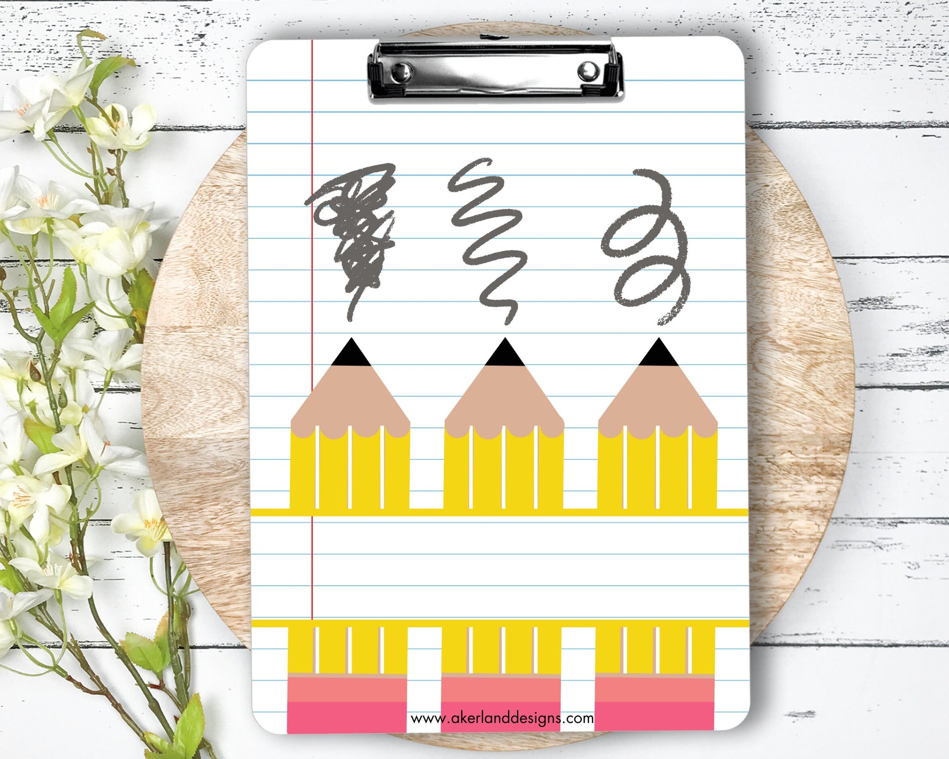 Pencil Clipboard Sublimation Design / 9.1W by 12.6H | 300 dpi | PNG Digital Download
