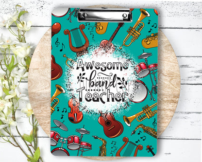 Music Teacher Clipboard Sublimation PNG Design | 9.1W by 12.6H | 300 dpi | PNG Digital Download