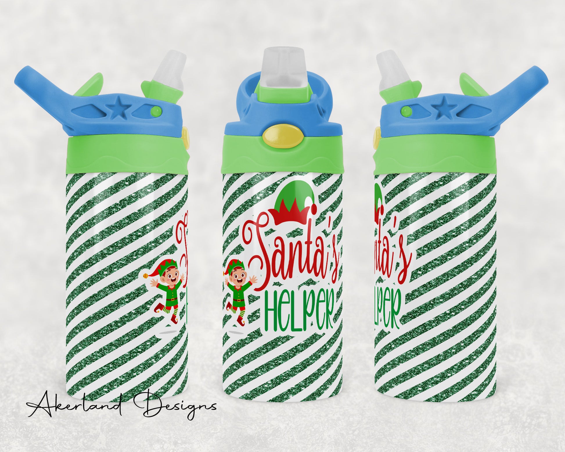 Santa's Helper - Flip Top 12oz Sublimation Tumbler Design - PNG Digital Download