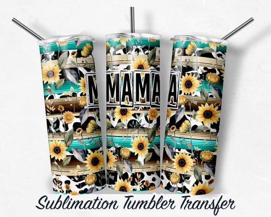 Serape Cow Print -  Sublimation Transfer Print For 20 oz - 30 oz Skinny Tumbler - Ready To press - Heat Transfer