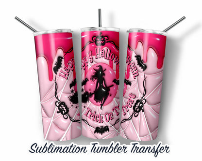 Witch Halloween -  Sublimation Transfer Print For 20 oz - 30 oz Skinny Tumbler - Ready To Press