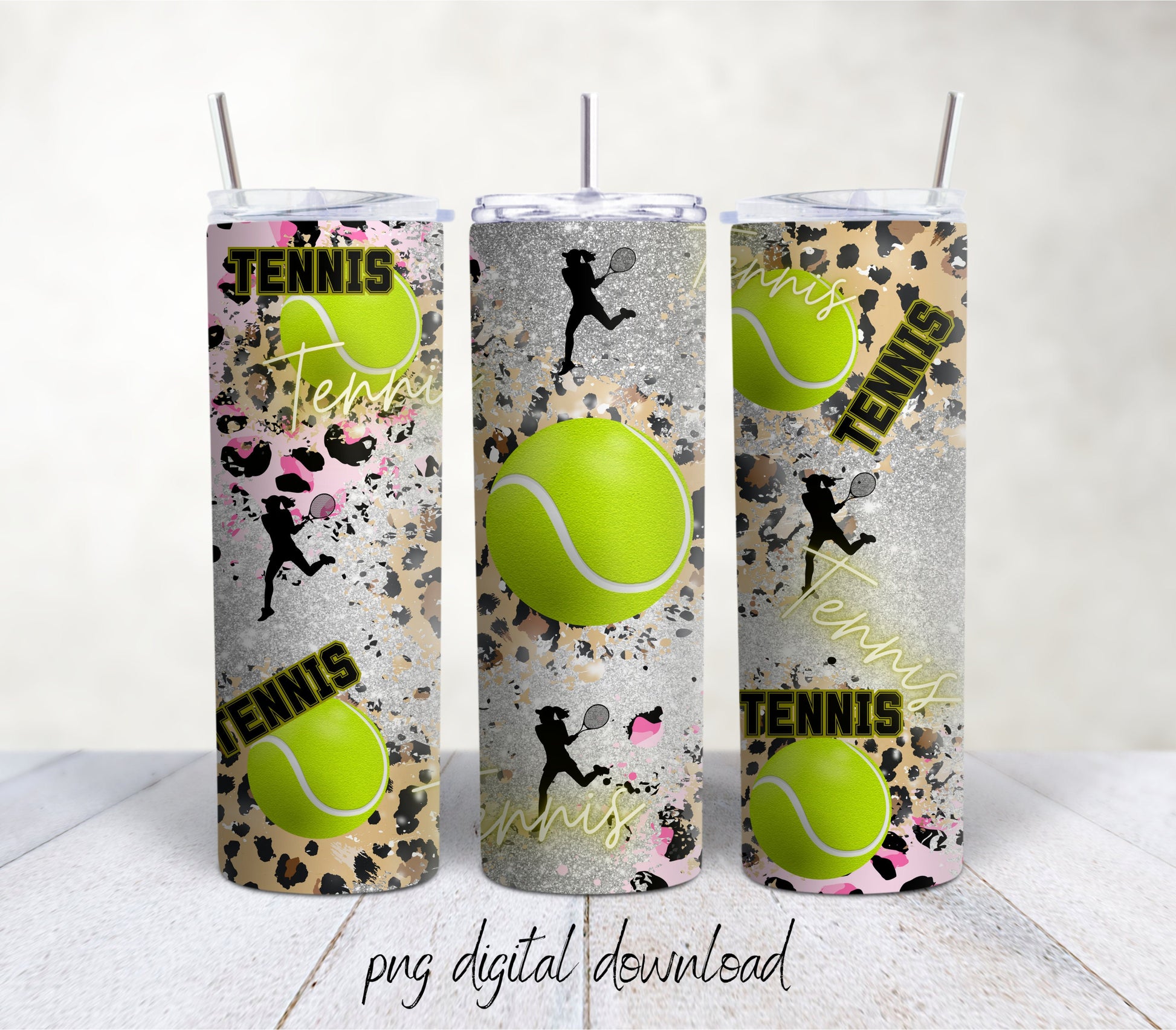 Tennis 20oz Sublimation Tumbler Design - PNG Digital Download