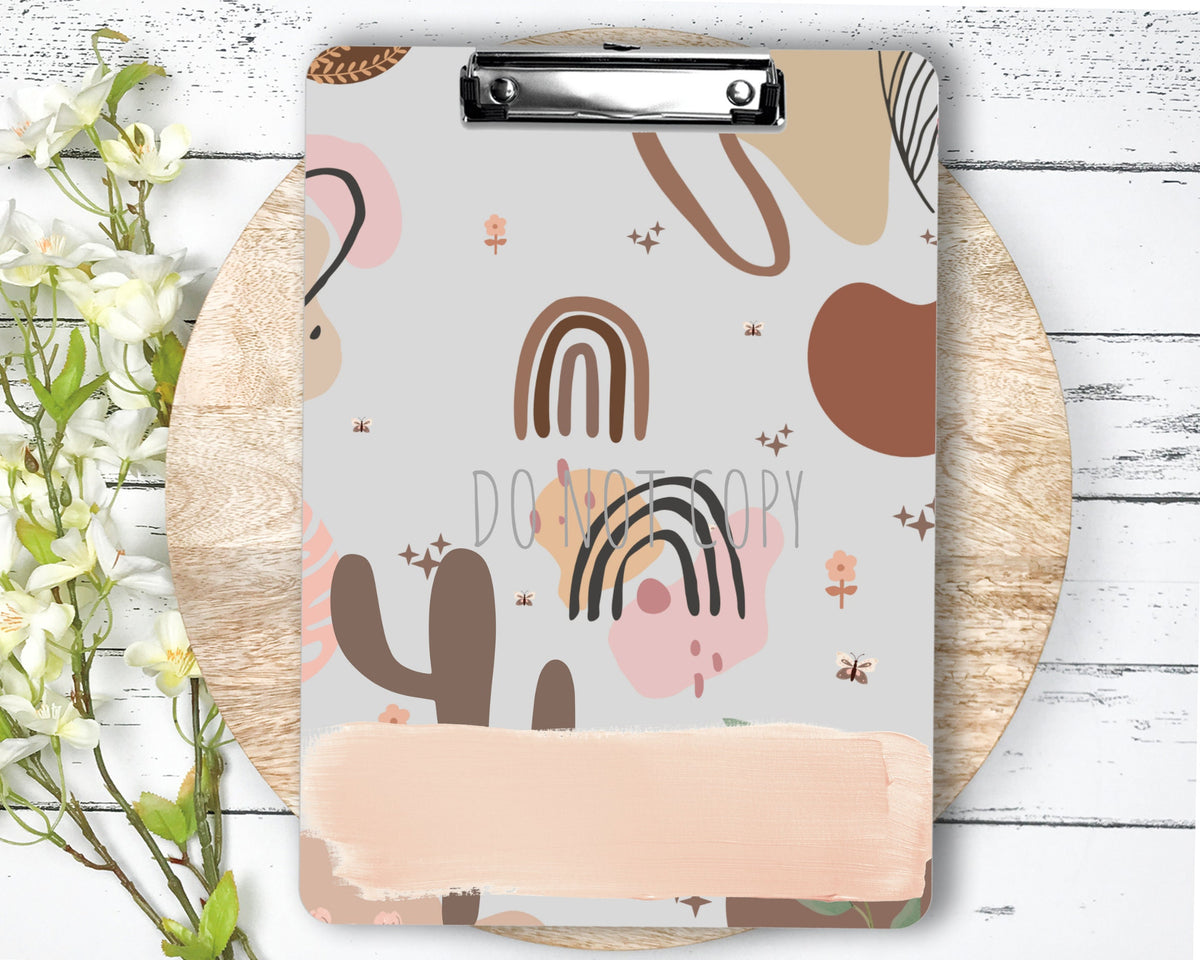 Rainbow Cactus Clipboard Sublimation PNG Design | 9.1W by 12.6H | 300 dpi | PNG Digital Download