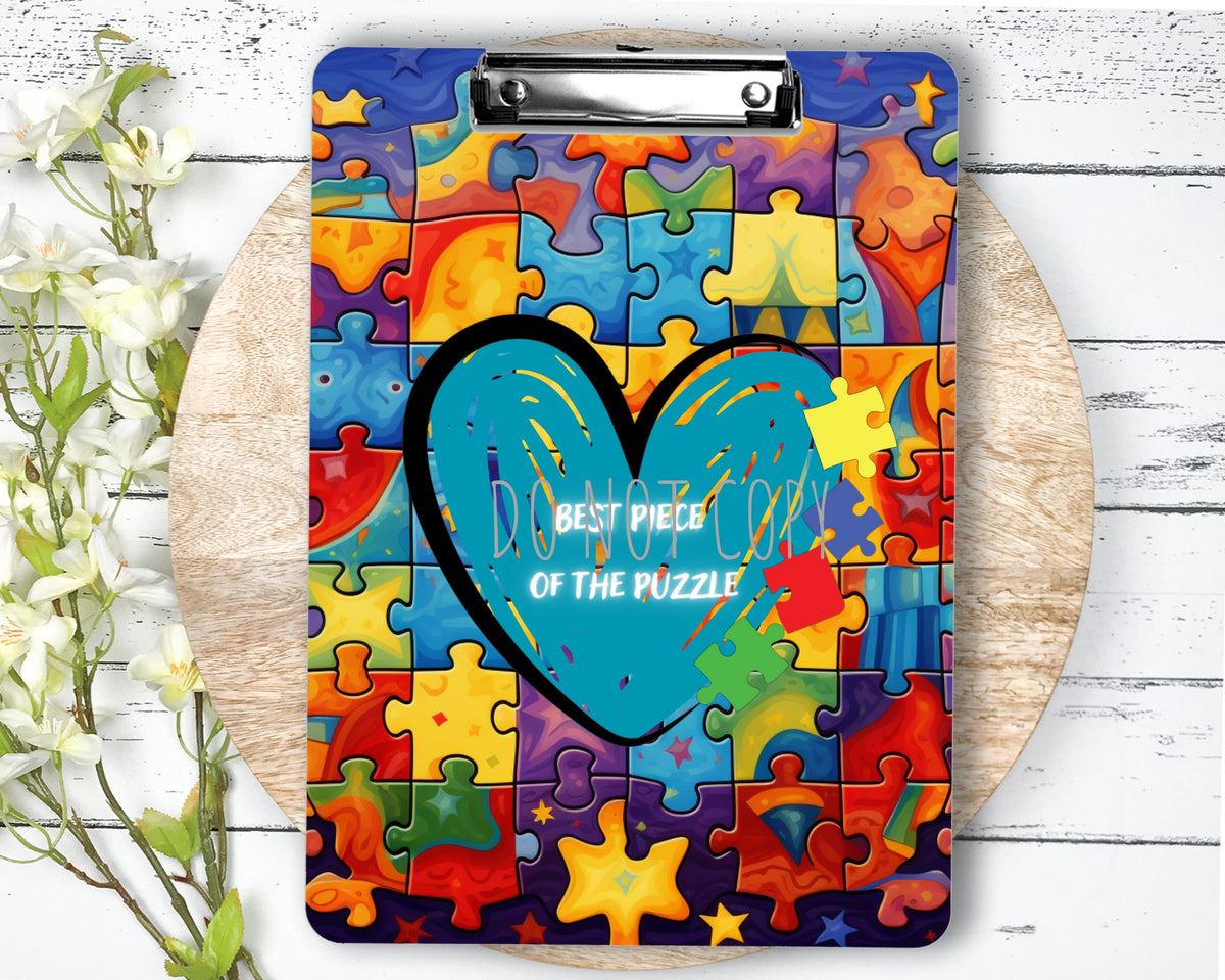 Autism Clipboard Sublimation PNG Design | 9.1W by 12.6H | 300 dpi | PNG Digital Download