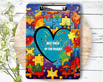 Autism Clipboard Sublimation PNG Design | 9.1W by 12.6H | 300 dpi | PNG Digital Download