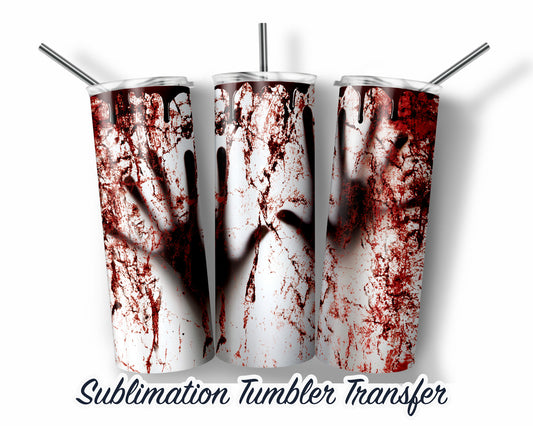 Scary Hands -  Sublimation Transfer Print For 20 oz Tumbler - 30 oz Skinny Tumbler - Ready To press - Heat Transfers