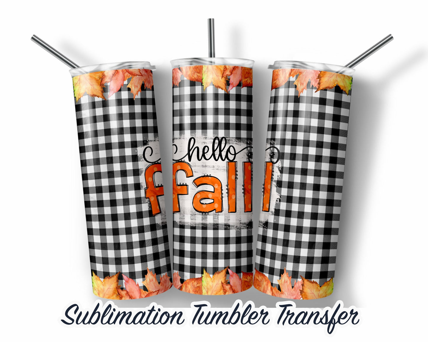 Fall  Sublimation Transfer Print For 20 oz Tumbler - 30 oz Skinny Tumbler - Ready To press - Heat Transfers