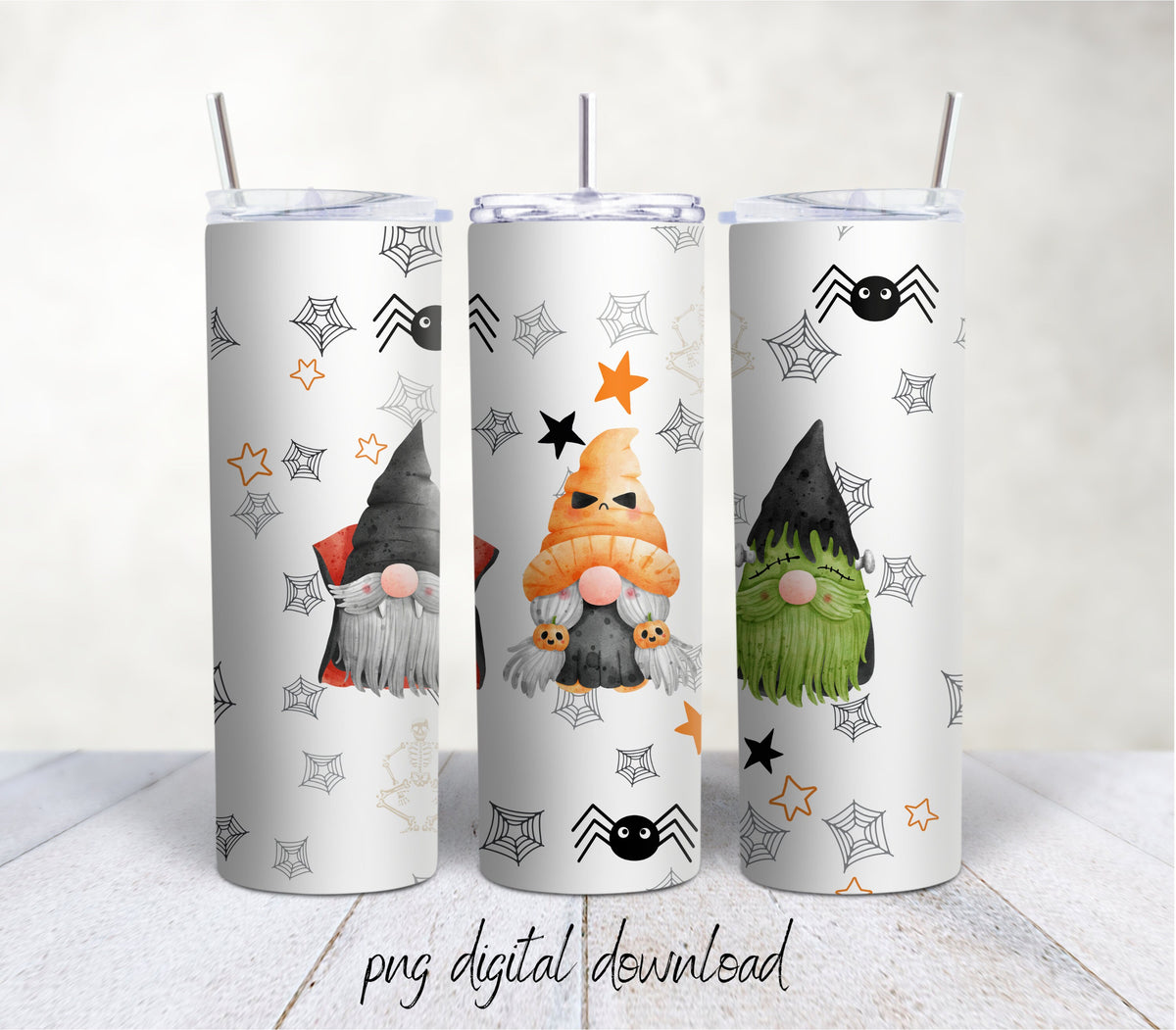 Halloween Gnomes Tumbler Design – 20 oz Sublimation PNG (Digital Download)