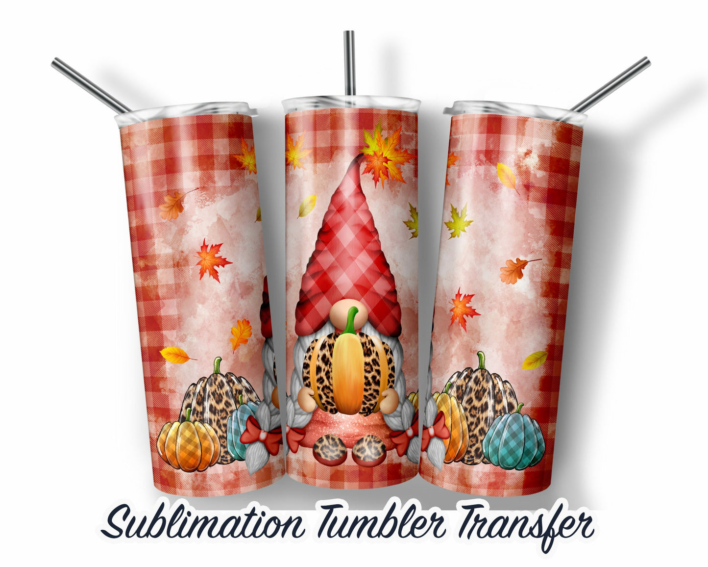 Fall  Sublimation Transfer Print For 20 oz Tumbler - 30 oz Skinny Tumbler - Ready To press - Heat Transfers