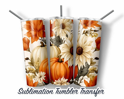 Fall  Sublimation Transfer Print For 20 oz Tumblers - 30 oz Tumblers - Ready To press - Heat Transfers