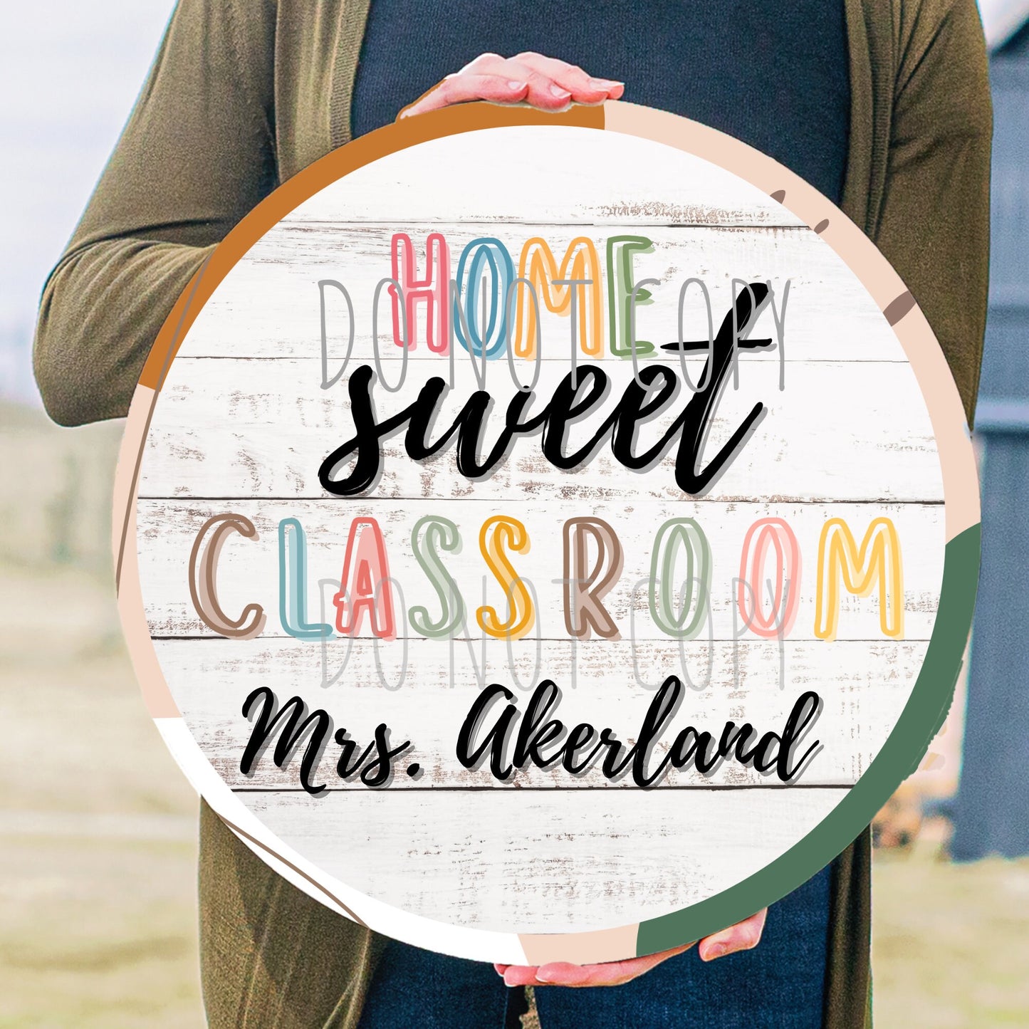 12" Round Classroom Door Sign Design- Sublimation Door Signs - PNG Digital Download