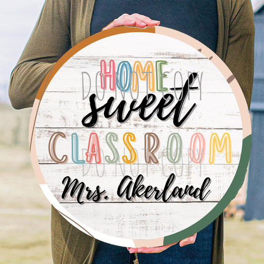 12" Round Classroom Door Sign Design- Sublimation Door Signs - PNG Digital Download