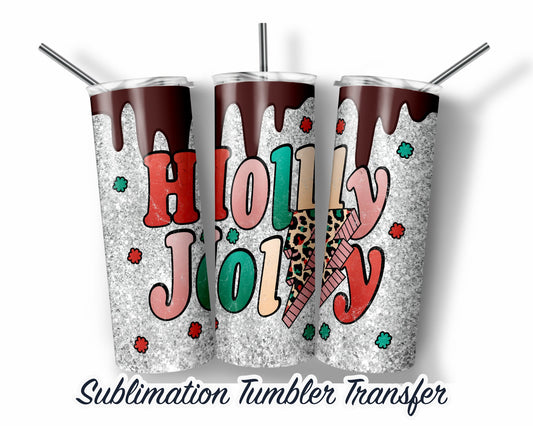 Christmas Holiday  Sublimation Transfer Print For 20 oz Tumblers - 30 oz Tumblers - Ready To press - Heat Transfers