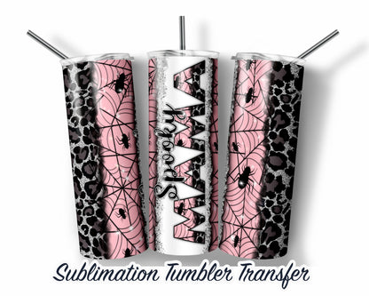 Spooky Mama  Sublimation Transfer Print For 20 oz Skinny Tumbler - 30 oz Skinny Tumbler - Ready To press - Heat Transfers