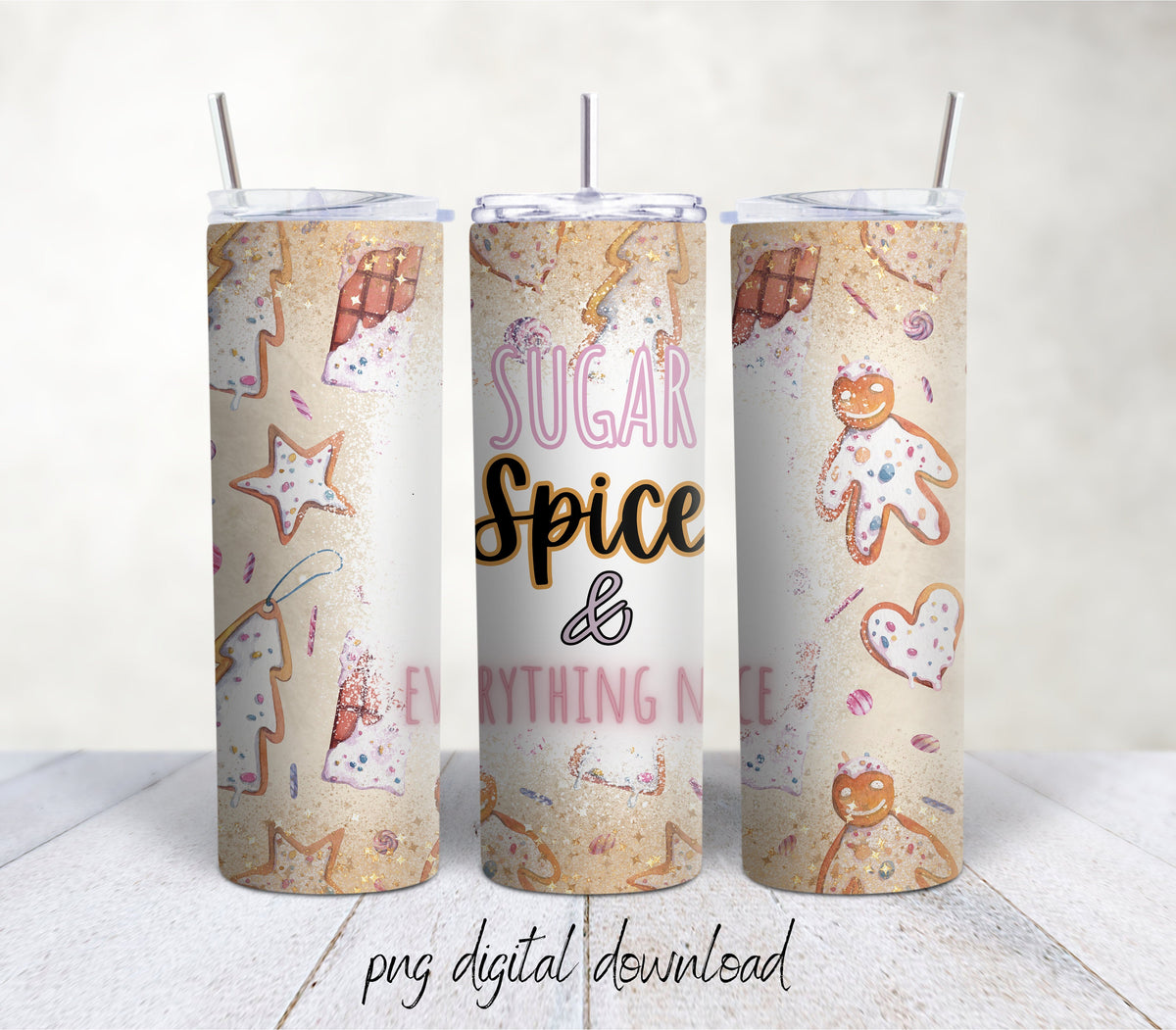Sugar And Spice / 20oz Sublimation Tumbler Design - PNG Digital Download