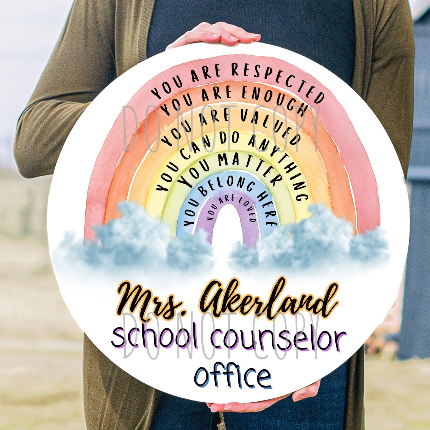 School Counselor - 12" Round Classroom Door Sign Design- Sublimation Door Signs - PNG Digital Download