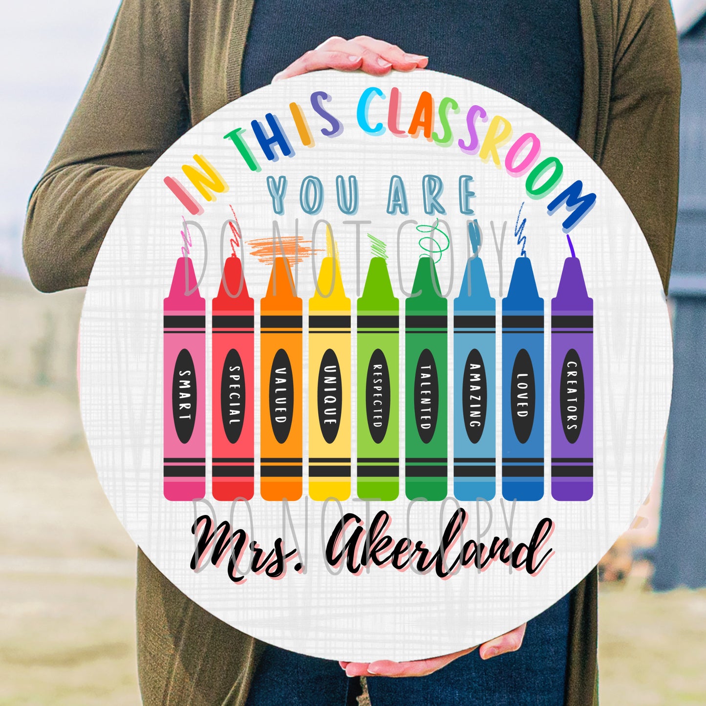Super Crayons - 12" Round Classroom Door Sign Design- Sublimation Door Signs - PNG Digital Download