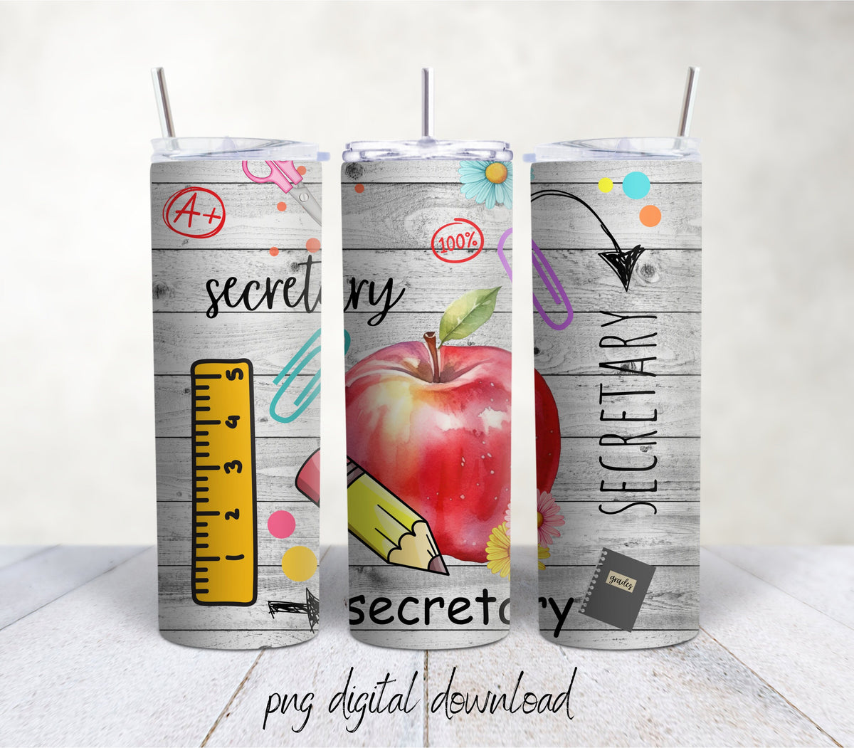 School Secretary-20oz Sublimation Tumbler Design - PNG Digital Download