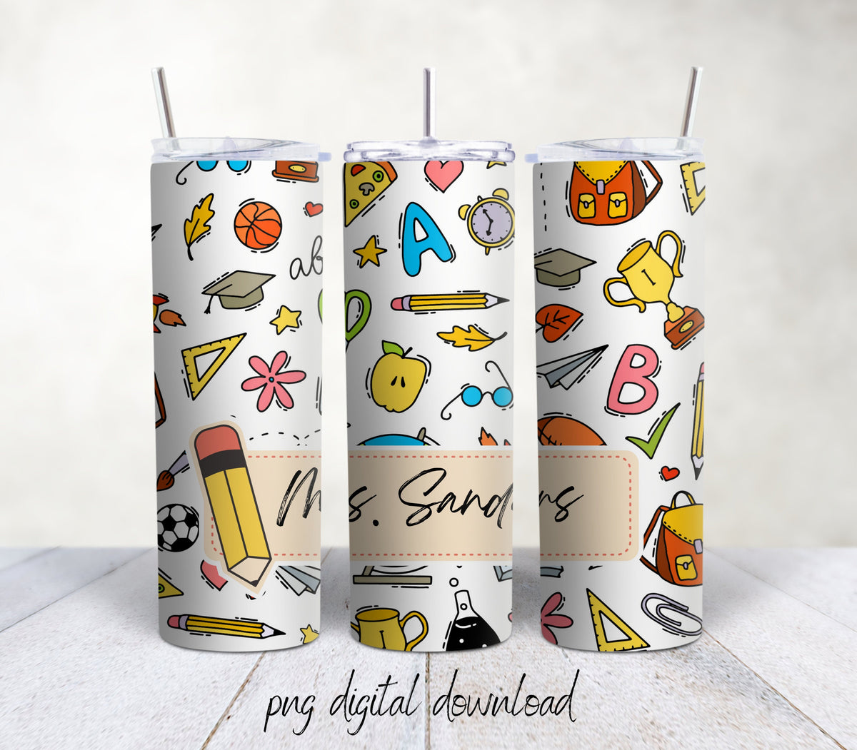 Teacher 20oz Sublimation Tumbler Design - PNG Digital Download