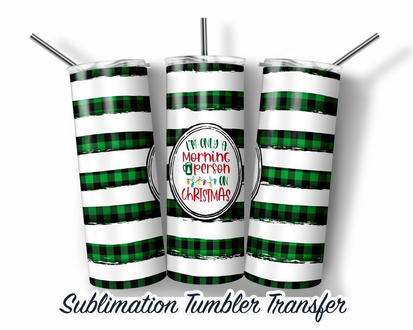 Christmas  Sublimation Transfer Print For 20 oz Tumbler - 30 oz Skinny Tumbler - Ready To press - Heat Transfers