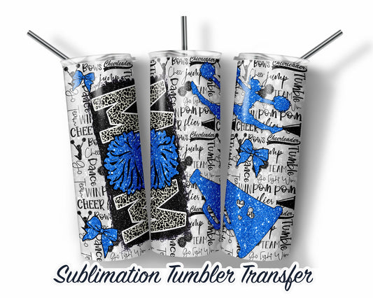 Blue Cheer MOM  Sublimation Transfer Print For 20 oz Tumbler - 30 oz Skinny Tumbler - Ready To press - Heat Transfers