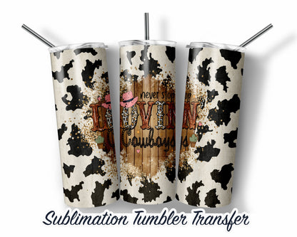 Country Cowboy  Sublimation Transfer Print For 20 oz Tumbler - 30 oz Skinny Tumbler - Ready To press - Heat Transfers