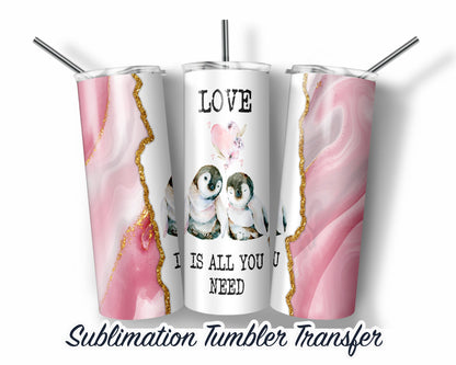 Valentines  Sublimation Transfer Print For 20 oz Tumblers - 30 oz Tumblers - Ready To press - Heat Transfers