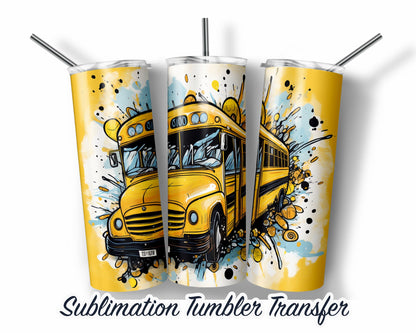 School Bus Driver  Sublimation Transfer Print 20 oz Skinny Tumbler - 30oz Skinny Tumbler - Ready To press