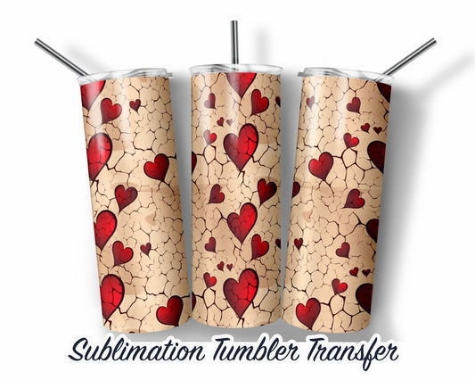 Valentines  Sublimation Transfer Print For 20 oz Tumblers - 30 oz Tumblers - Ready To press - Heat Transfers