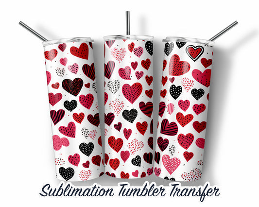 Valentines  Sublimation Transfer Print For 20 oz Tumblers - 30 oz Tumblers - Ready To press - Heat Transfers