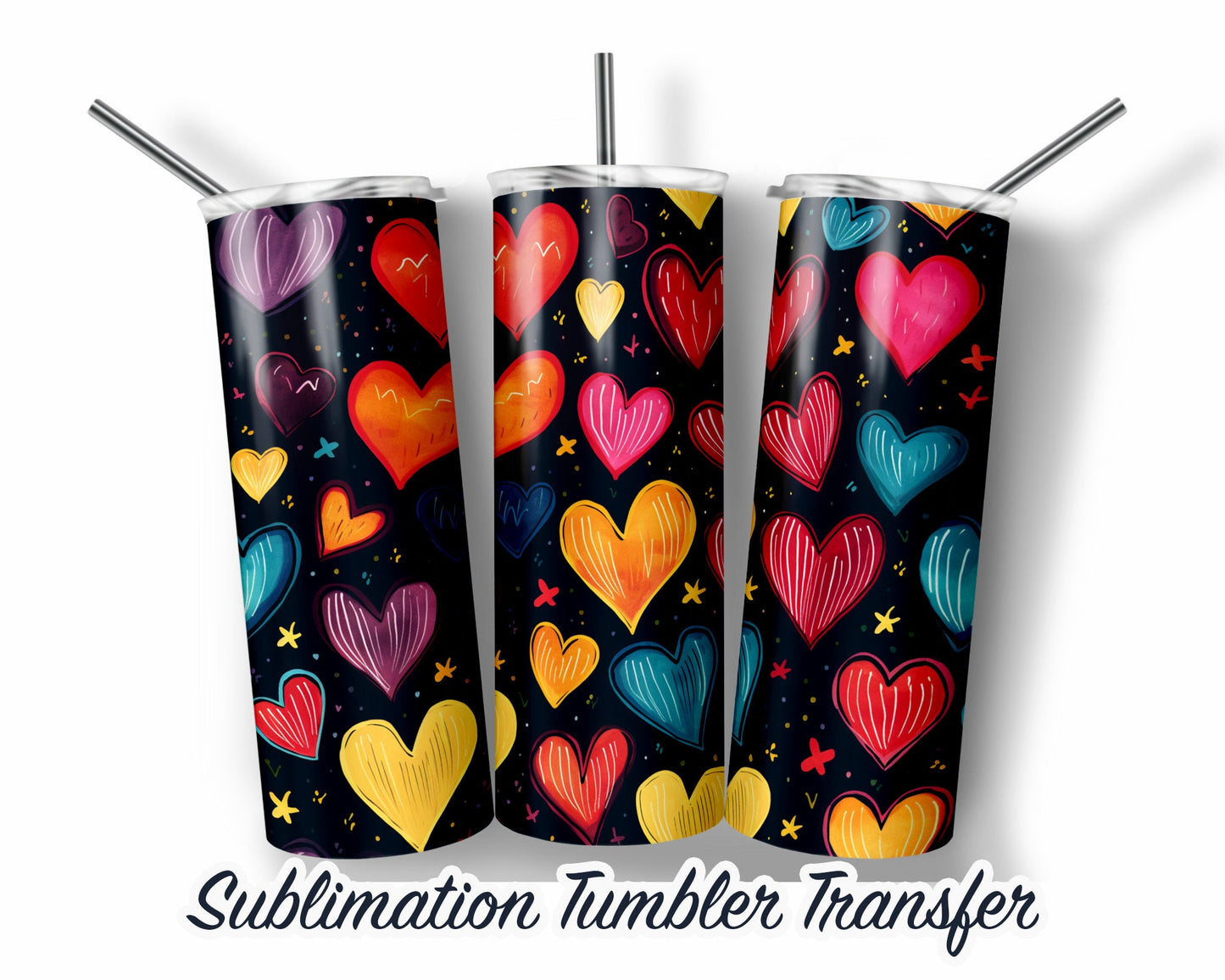 Valentines  Sublimation Transfer Print For 20 oz Tumblers - 30 oz Tumblers - Ready To press - Heat Transfers